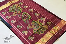 Champa - Chakli . चंपा - चकली | Silk Patola Saree - Maroon & Black