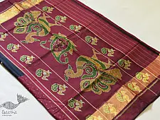 Champa - Chakli . चंपा - चकली | Silk Patola Saree - Maroon & Black