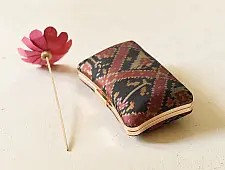 A pocket full of joy ~ Patola Clutch Black Purse / Sling Bag