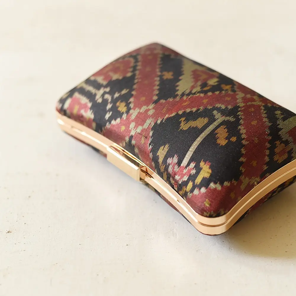shop Patola Clutch black Purse / Sling Bag