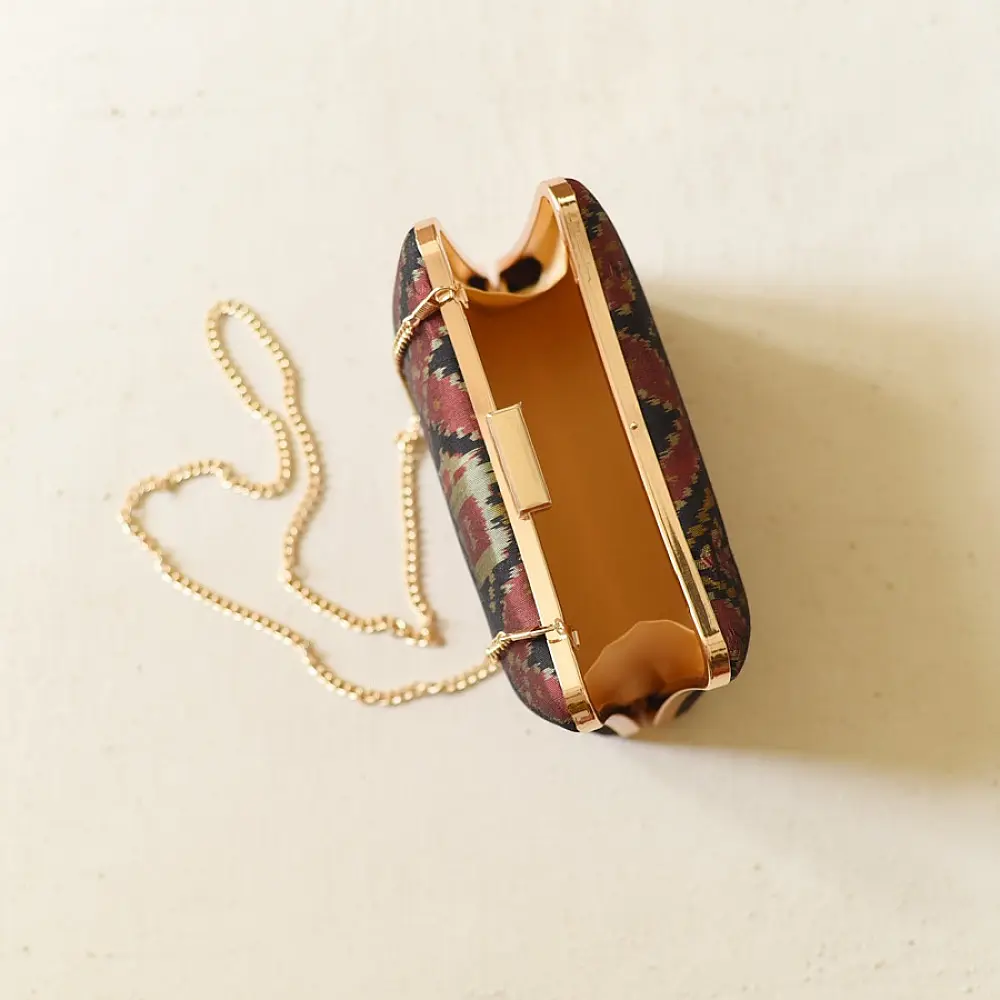 shop Patola Clutch black Purse / Sling Bag