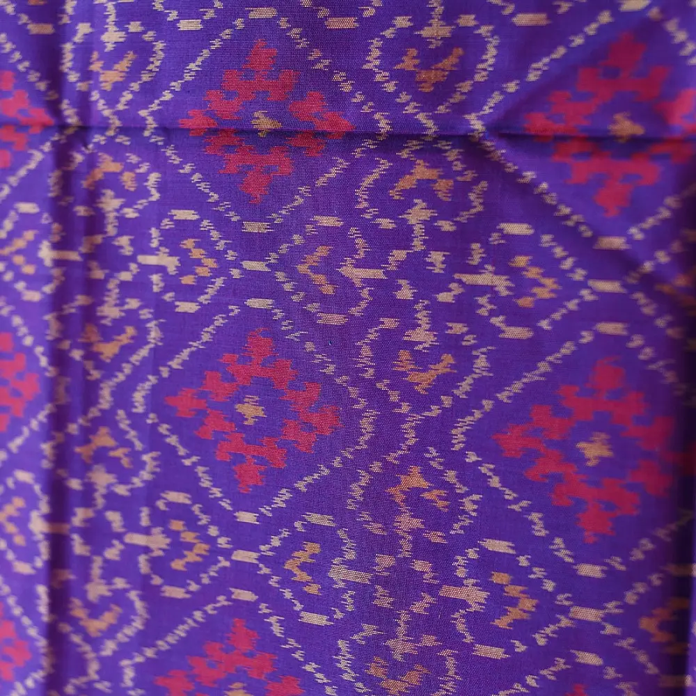 shop pure silk patola ikat dupatta - Purple Diamond Design