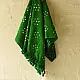 Kutchi Bhujodi Weaving - Bandhani ( Tie-dyed ) Woolen Green Shawl