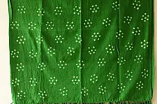 Winter's Call ❁ Tie & Dyed | Kutchi Bhujodi Weaving - Bandhani ( Tie-dyed ) Woolen Shawl - Green
