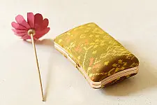 A pocket full of joy ~ Patola Clutch Golden Purse / Sling Bag