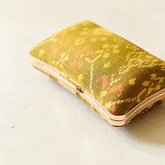 A pocket full of joy ~ Patola Clutch Golden Purse / Sling Bag