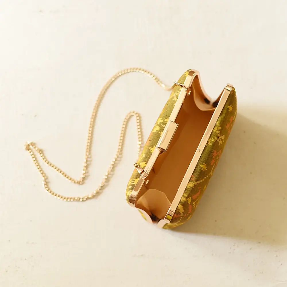 shop Patola Clutch golden Purse / Sling Bag