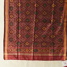 Rasika . रसिका ~ Patola Silk Dupatta ~ Maroon Diamond Design