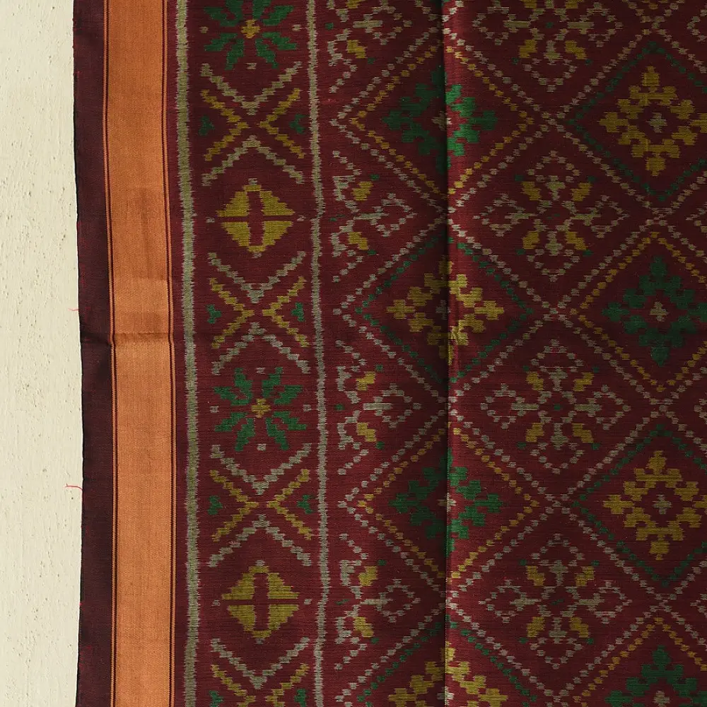shop pure silk patola ikat Dupatta ~ Maroon Diamond Design