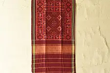 Rasika . रसिका ~ Handloom Patola Silk Cotton Stole - Maroon