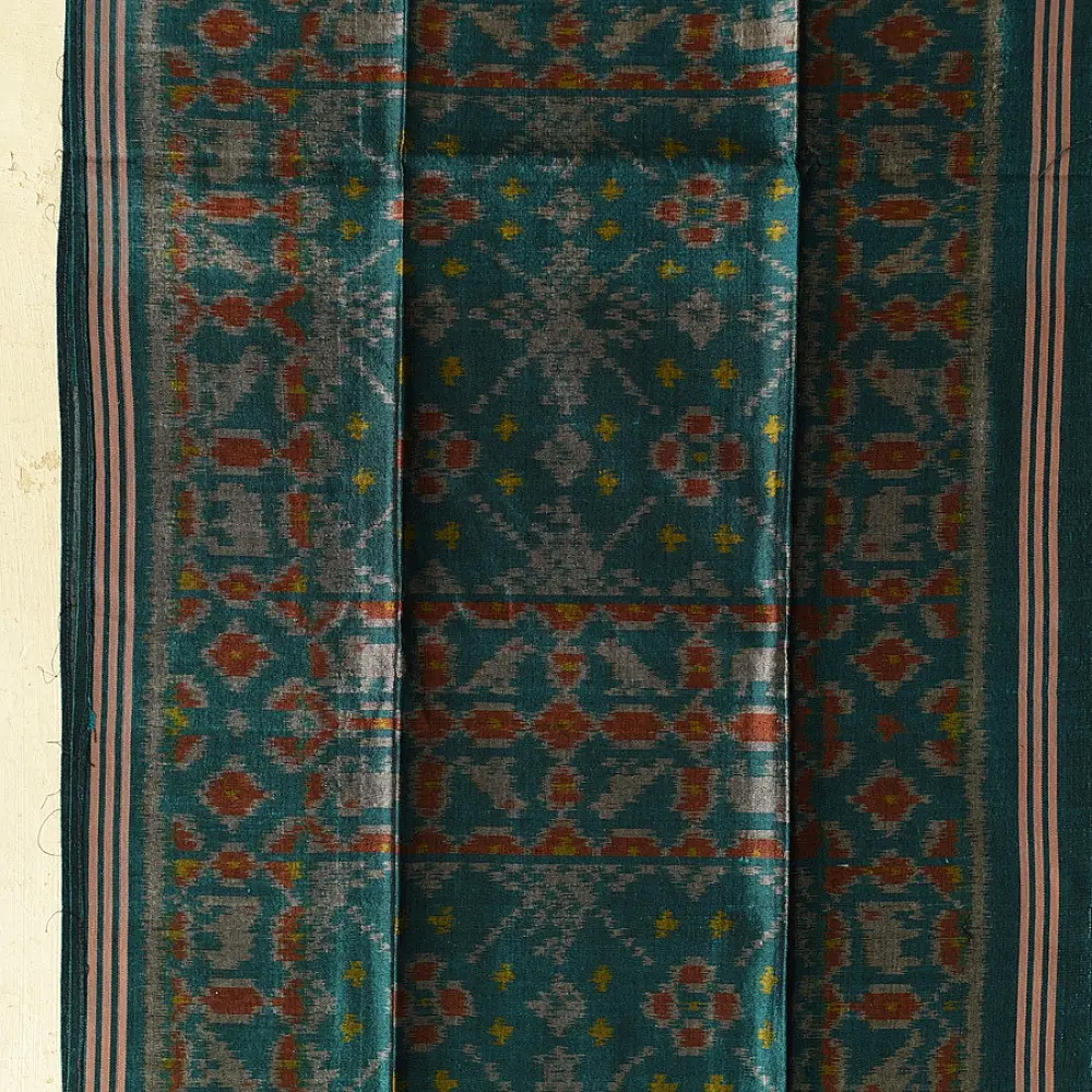 shop handloom silk cotton patola ikat blue stole