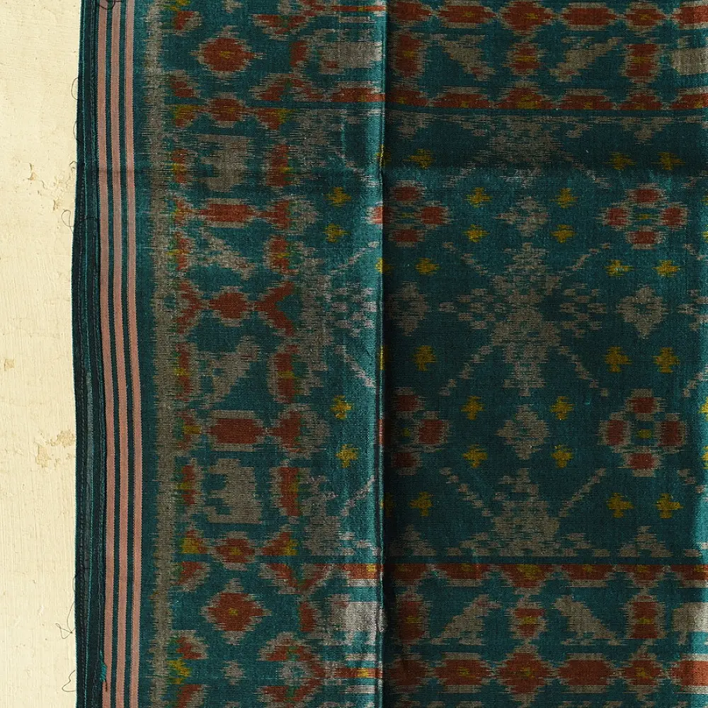 shop handloom silk cotton patola ikat blue stole