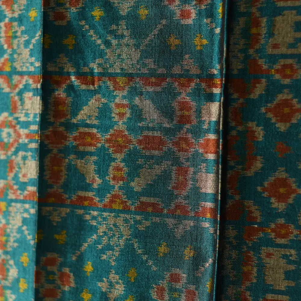 shop handloom silk cotton patola ikat blue stole