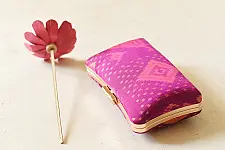 A pocket full of joy ~ Patola Silk Clutch Purse / Sling Bag - Purple