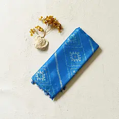 Rasika . रसिका ~ Patola Pure Silk Sky Blue Dupatta 16