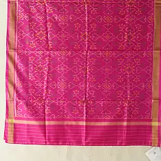 Rasika . रसिका ~ Handloom Patola Silk Dupatta ~ Pink Navratna