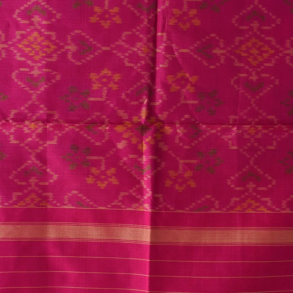 shop Handloom Patola Silk Dupatta ~ Pink Navratna