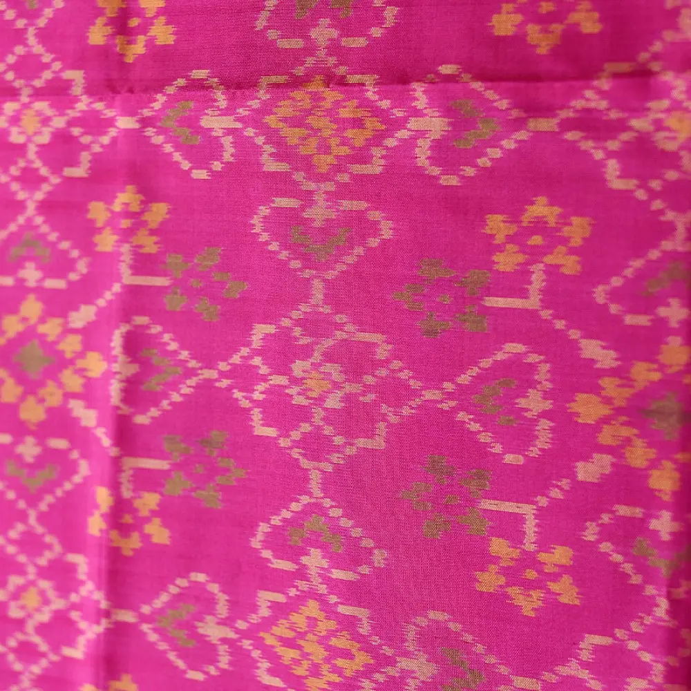 shop Handloom Patola Silk Dupatta ~ Pink Navratna