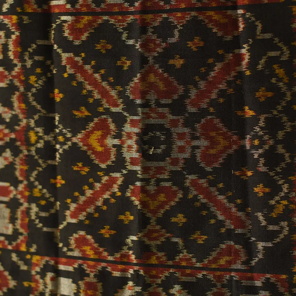 shop black - handloom silk cotton patola ikat stole