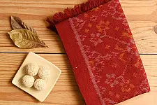 Vasant . वसंत ~ Woolen Patola Muffler ~ Maroon