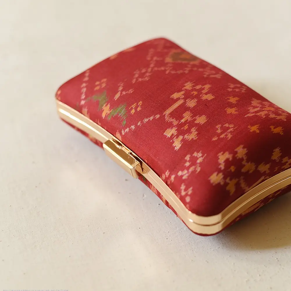 shop Patola Maroon Clutch Purse