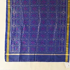 Rasika . रसिका ~ Pure Silk Handloom Patola Dupatta ~ Blue