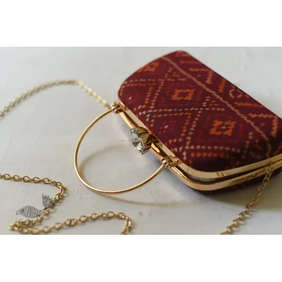 shop Patola Silk Purse / Sling Maroon Bag