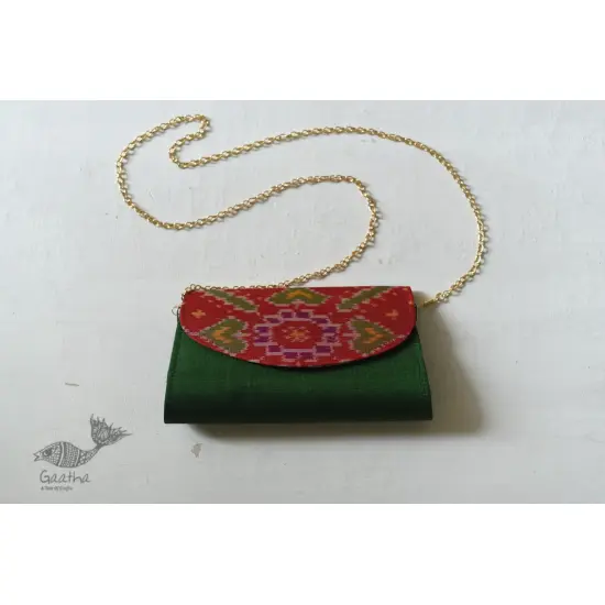 shop handmade Patola Purse Green & Golden Bag 