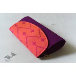 A pocket full of joy ~ Patola Clutch Purse - Purple & Orange