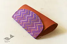 A pocket full of joy | Patola Clutch Purse - Golden & Purple