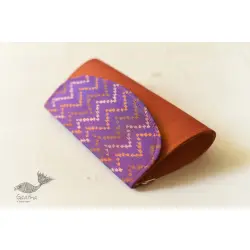 A pocket full of joy | Patola Clutch Purse - Golden & Purple