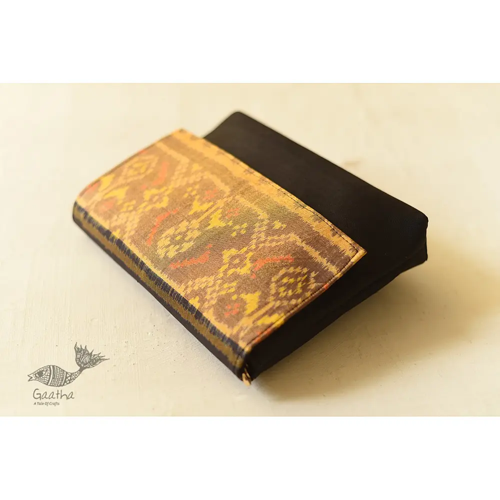 shop Patola Clutch Purse - Black & Golden