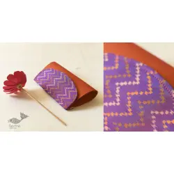 A pocket full of joy | Patola Clutch Purse - Golden & Purple