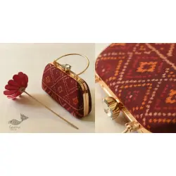 A pocket full of joy ✧ Patola Silk Purse / Sling Maroon Bag