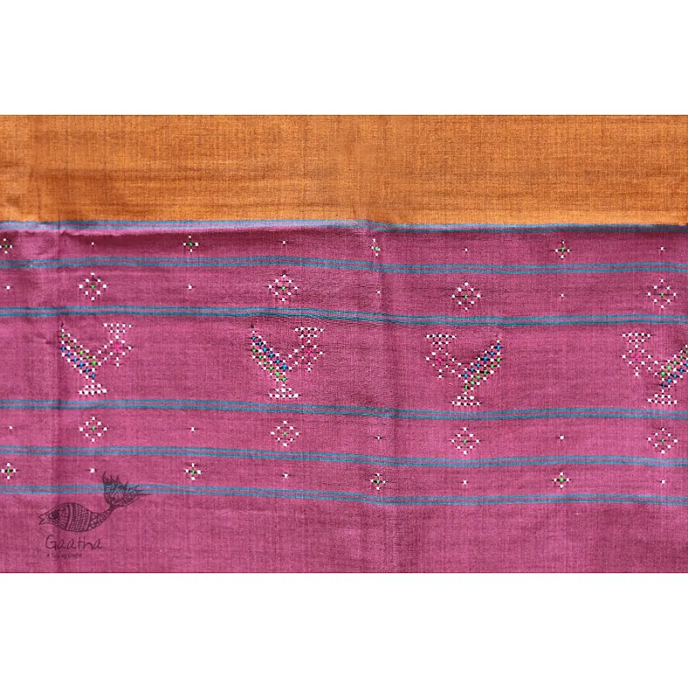 Tangaliya ~ Dupatta ~ Brown and Pink