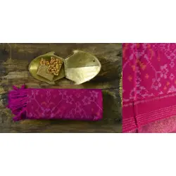 Vasant . वसंत | Woolen Ikat Patola Shawl ~ Pink