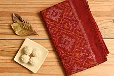 Vasant . वसंत ~ Woolen Patola Muffler ~ Maroon Diamond
