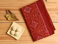 Vasant . वसंत ~ Woolen Patola Muffler ~ Maroon Diamond