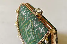 A pocket full of joy ~ Patola Clutch / Green Sling Bag