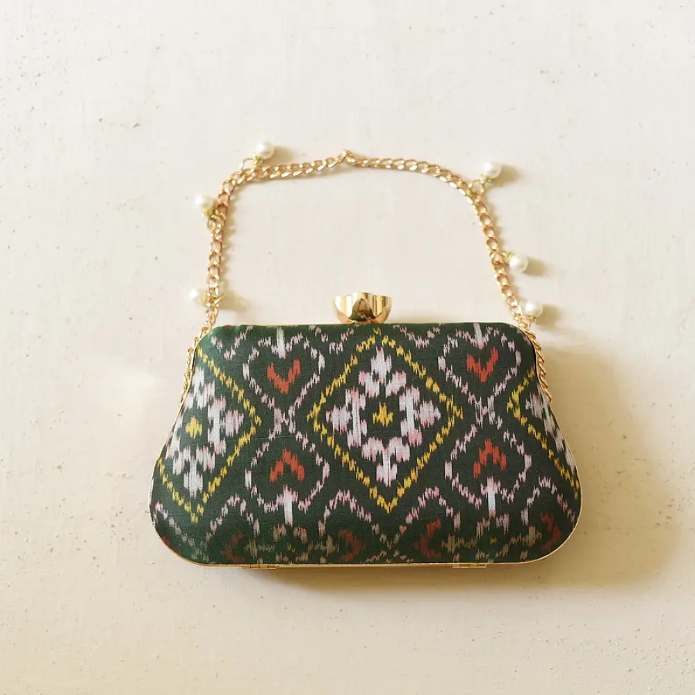 shop Patola Clutch / Green Sling Bag