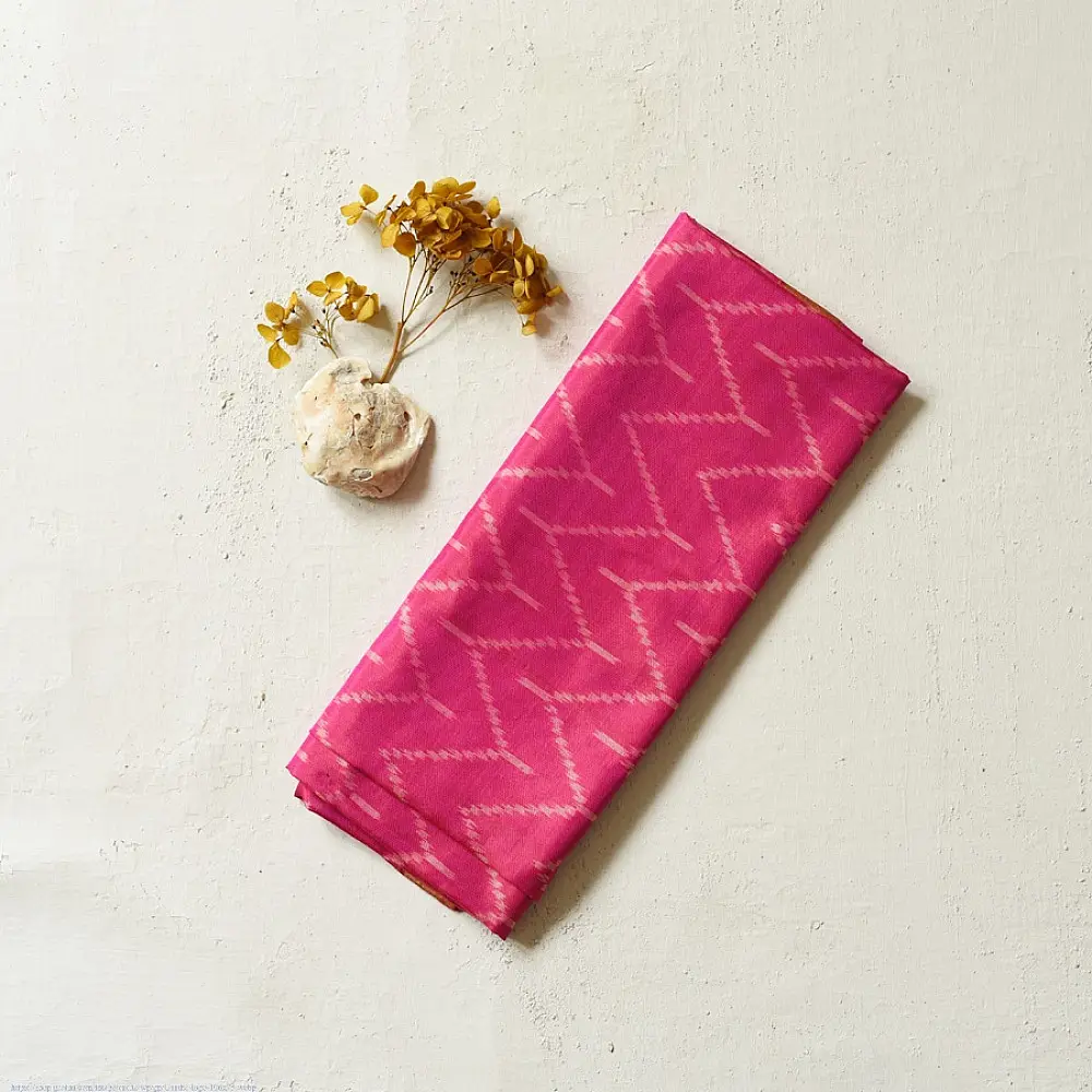 shop pure silk patola ikat Reddish Pink dupatta