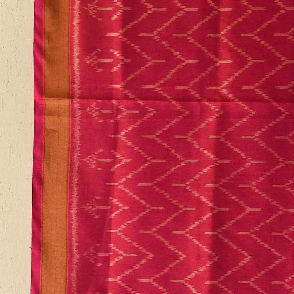 shop pure silk patola ikat Reddish Pink dupatta