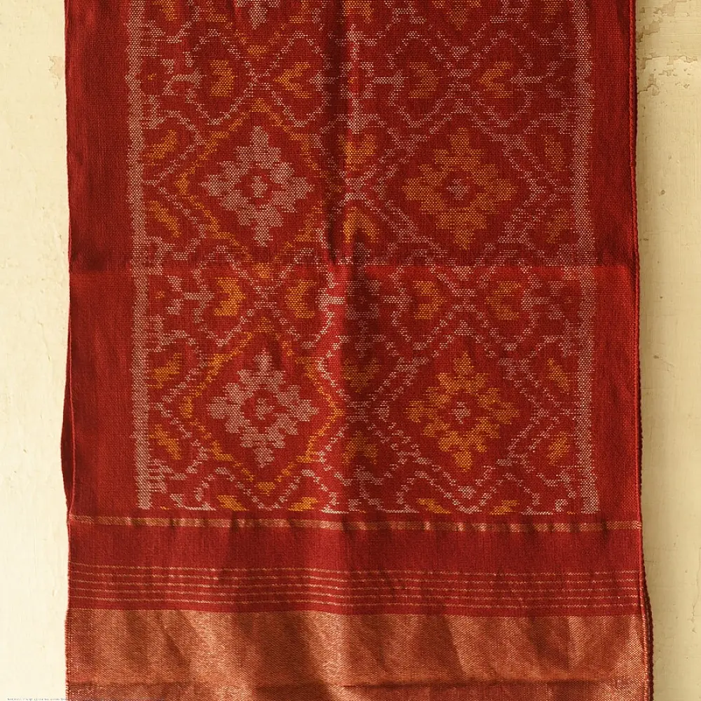 shop Woolen Patola Muffler ~ Maroon Diamond 
