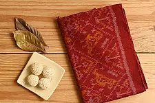 Vasant . वसंत ~ Woolen Patola Muffler - Maroon Narikunj