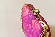 A pocket full of joy ~ Patola Clutch Purse cum Sling Bag - Purple