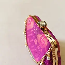 A pocket full of joy ~ Patola Clutch Purse cum Sling Bag - Purple