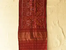 Vasant . वसंत ~ Woolen Patola Muffler - Maroon Narikunj