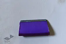 A pocket full of joy ~ Patola Clutch Purse - Purple & Grey 