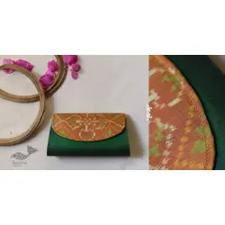 A pocket full of joy ~ Patola Clutch Purse - Green & Golden