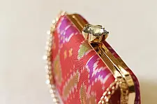 A pocket full of joy ~ Patola Clutch Purse / Sling Bag - Red & Green